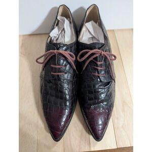 Lloyd Leather Alligator Dress Shoes Pointed Size 8.5 Exotic Derby Lace Up